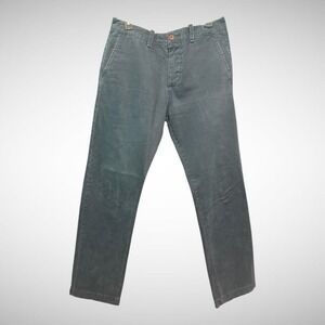 Hollister Pants Mens 30 X 30 Solid Blue Button FLY Chino Pre Owned